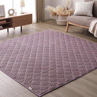 ニュアンスカラー モロッカンストライプ ラグ 単品(こたつ敷布団) パープル