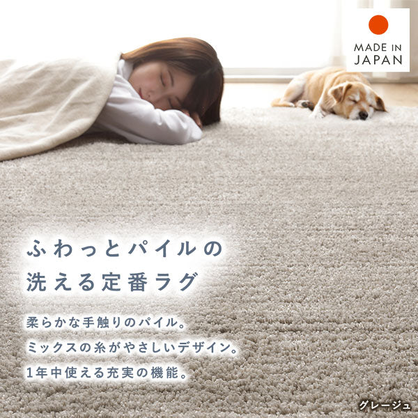ふわっとパイルの洗える定番ラグ