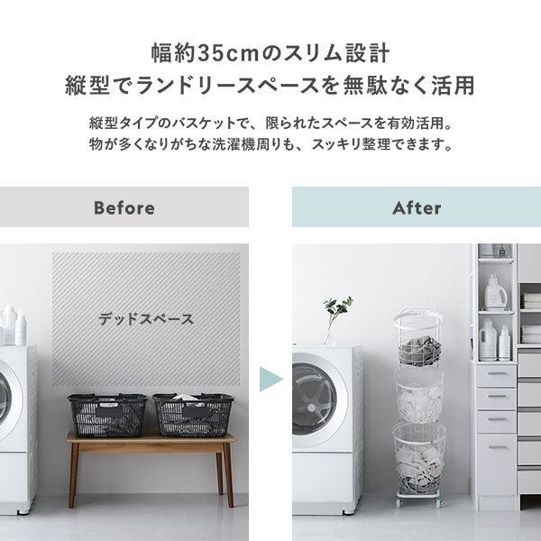 幅約35cmのスリム設計 縦型でランドリースペースを無駄なく活用