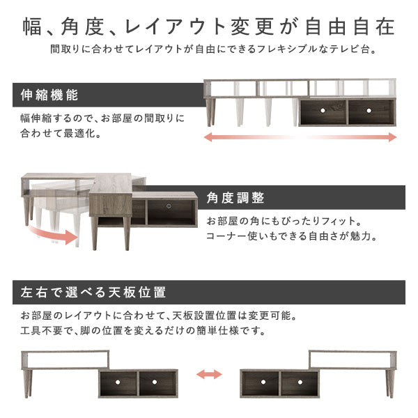 幅、角度、レイアウト変更が自由自在