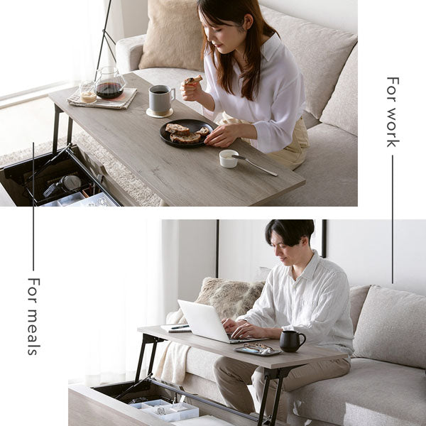 For meals/For work