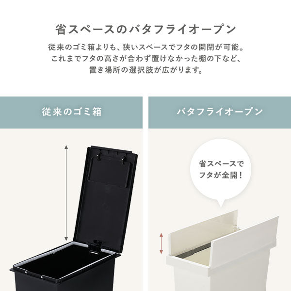 省スペースのバタフライオープン