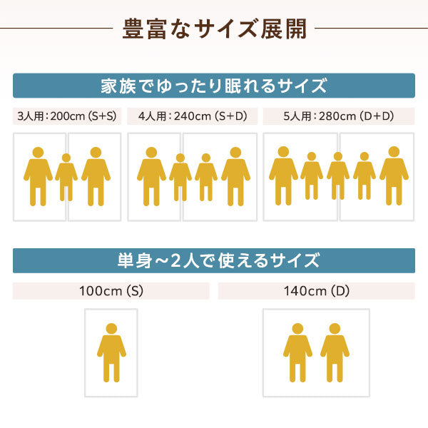 豊富なサイズ展開
