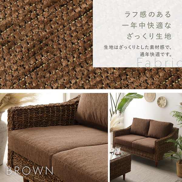 生地はざっくりとした素材感で、通年快適です。カラーバリエーション:ブラウン