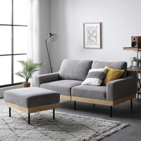 インテリアソファ 『SMUK スムク』 ソファセット 2人掛け・2.5人掛け+オットマン コーディロイ グレージュ