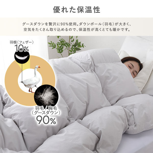 ダウンボール(羽毛)が大きく、空気をたくさん取り込めるので、保温性が高くとても暖かです。