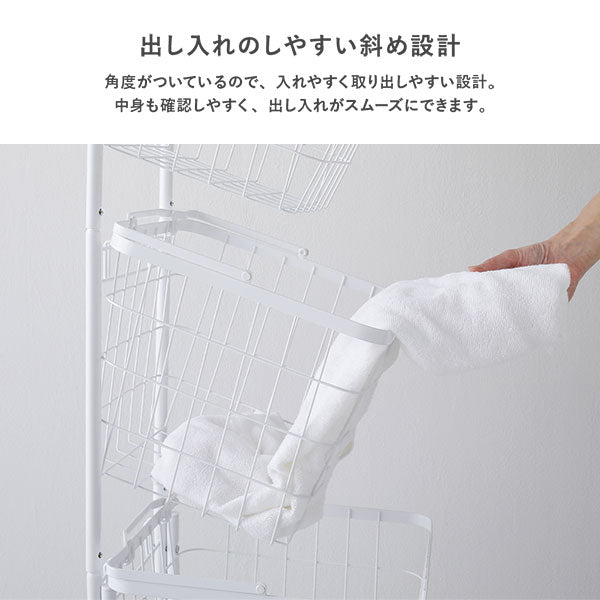 角度がついているので、入れやすく取り出しやすい設計。