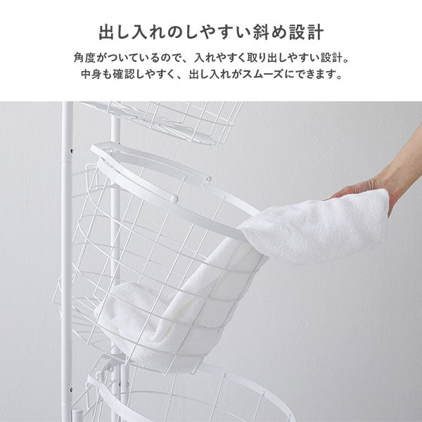 角度がついているので、入れやすく取り出しやすい設計。