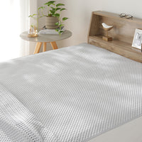 イブル風 洗えるグリッドキルト 『waffulto ワッフルト』 敷きパッド単品 ライトグレー