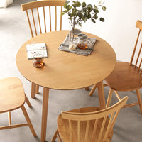 天然木 ダイニングテーブル 円形90cm 単品 ナチュラル