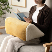 コーデュロイ調フランネル バイカラーシリーズ マルチクッション イエロー