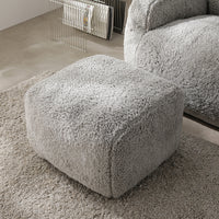 ウレタンクッションソファ 『Cloofy クルーフィ』 オットマン単品 もこもこファー生地 グレー
