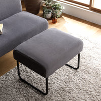 古材風ヴィンテージ ソファダイニング オットマン グレー