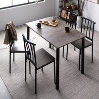 4人掛けダイニングセット(テーブル+パイプデザインチェア)グレージュ×ブラック