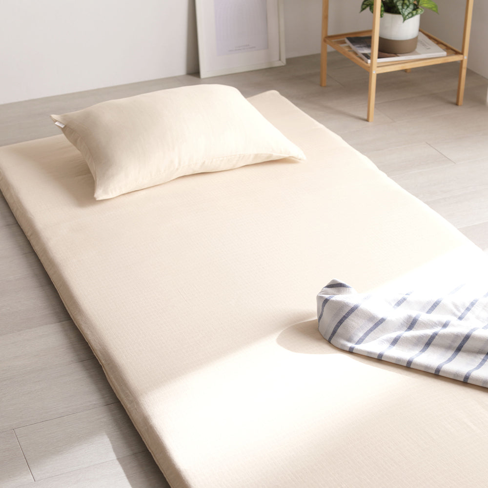 ふんわり ダブルガーゼ 抗菌防臭加工 綿100% 敷布団カバー 単品・ベージュ