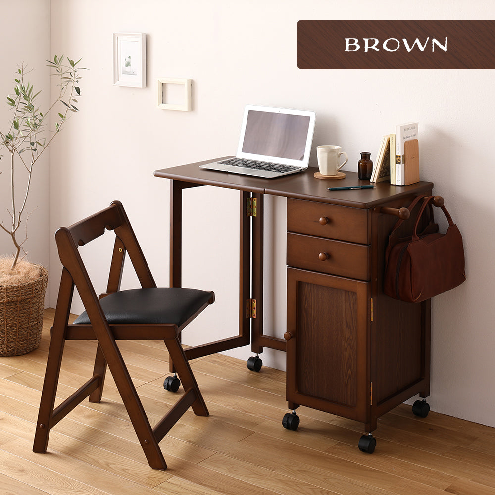 ブラウン デスク 天然木