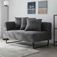 コーナーカウチソファ 『NAXAM ナザム』 カウチソファ単品 ミックスグレー スチール脚