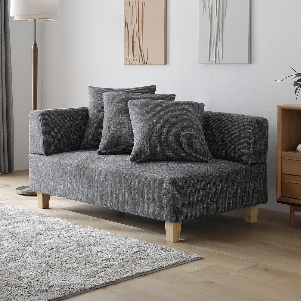 コーナーカウチソファ 『NAXAM ナザム』 カウチソファ単品 ミックスグレー