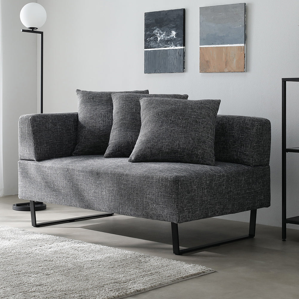 コーナーカウチソファ 『NAXAM ナザム』 カウチソファ単品 ミックスグレー