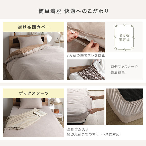 簡単着脱 快適へのこだわり(掛け布団カバー・ボックスシーツ)