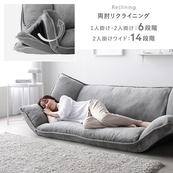 両肘リクライニング 1人掛け・2人掛け:6段階、2人掛けワイド:14段階