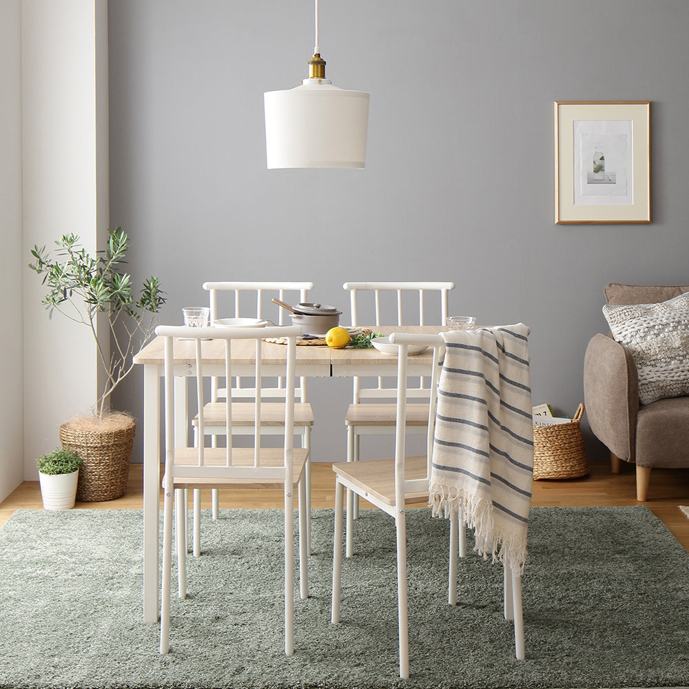 4人掛けダイニングセット(テーブル+パイプデザインチェア)