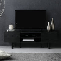 異素材MIX ワイド テレビボード 『Stova ストーヴァ』 幅120cm ブラック