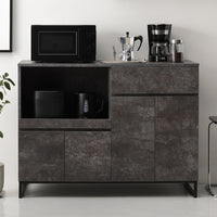 異素材MIX キッチンカウンター 『Liora リオラ』 120cm幅 ストーングレー