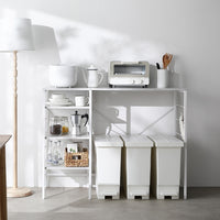 レンジラック カウンタータイプ 『Kitte キッテ』 幅120cm ストーン調スノーホワイト×ホワイト