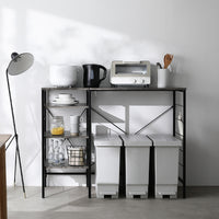 レンジラック カウンタータイプ 『Kitte キッテ』 幅120cm ストーン調ルナグレー×ブラック