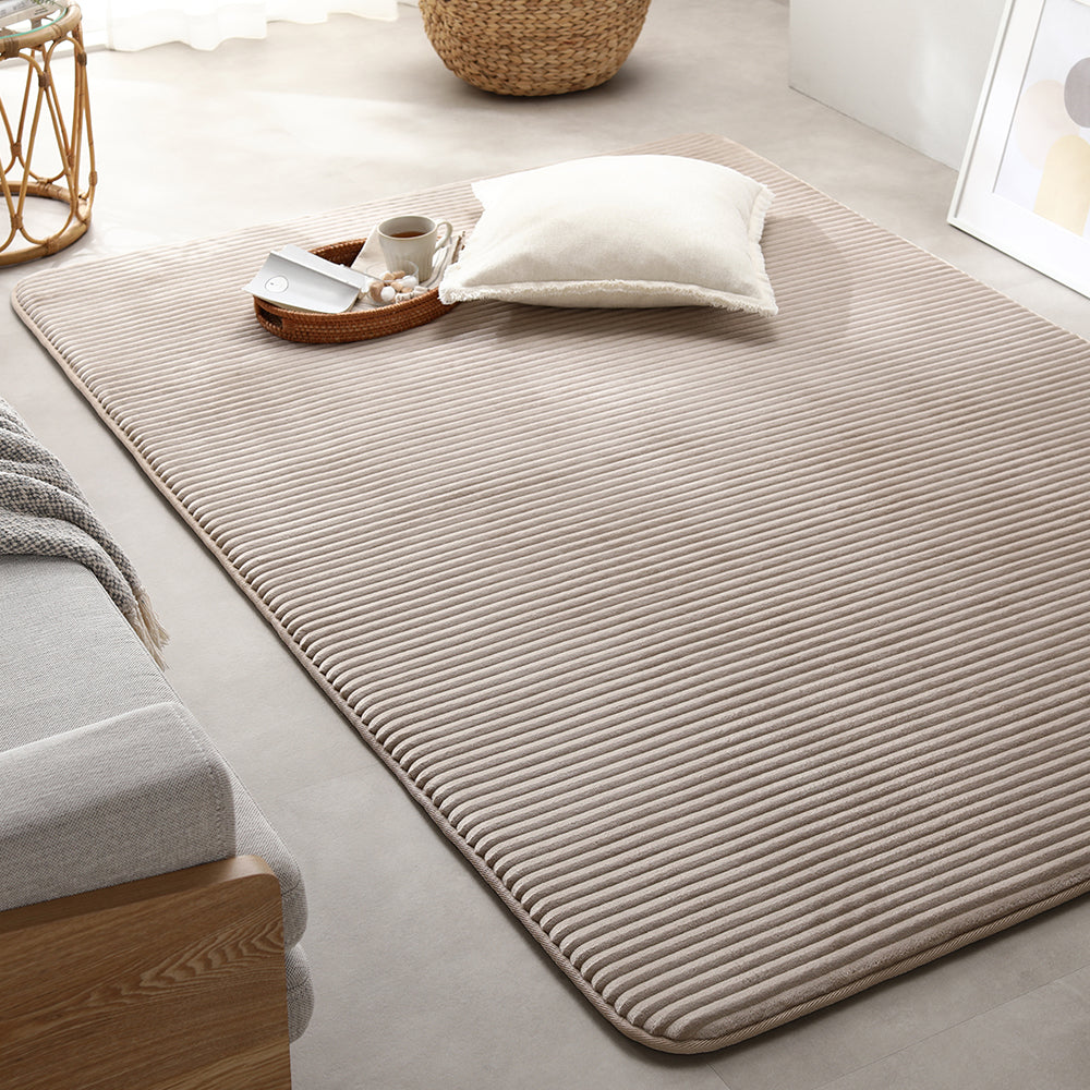 防音コーデュロイラグ 『Luune ルーネ』 約130×190cm ベージュ