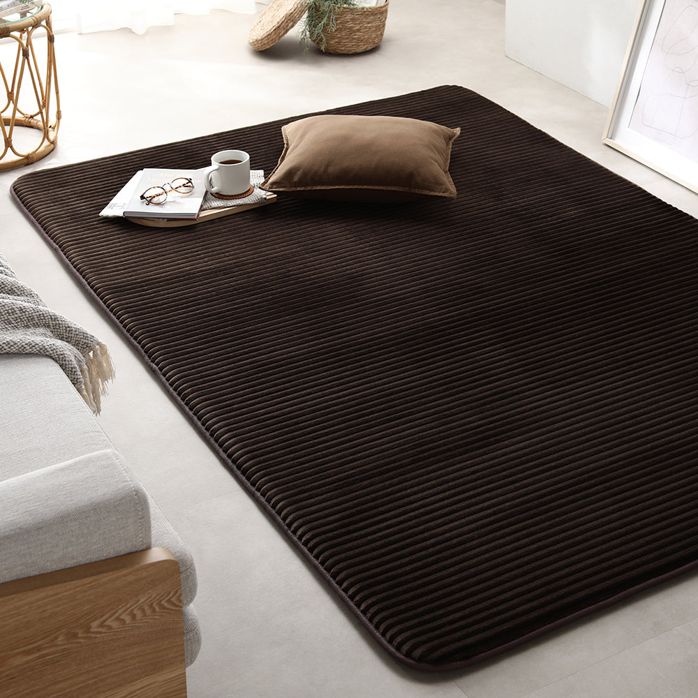 防音コーデュロイラグ 『Luune ルーネ』 約130×190cm ブラウン