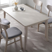 天然木ダイニングテーブル(幅135cm) 『Lyvona リヴォナ』 ホワイト