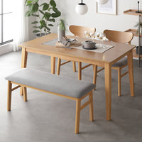 天然木ダイニングセット(幅135cm) 『Lyvona リヴォナ』 4点セット ナチュラル