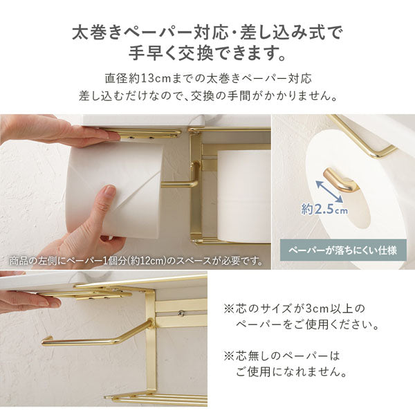 太巻きペーパー対応・差し込み式で手早く交換できます。