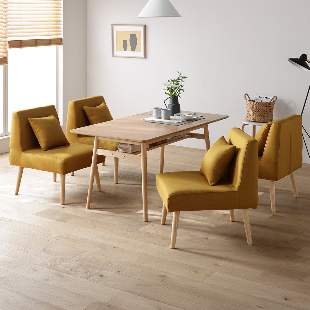 ソファダイニング 5点セット 『Mivo ミヴォ』 イエロー
