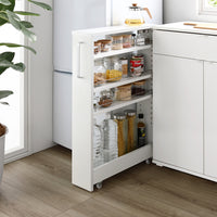 すき間収納ラック 『Styno スティノ』 ロータイプ 幅14cm ホワイト キャスター付き スリム収納