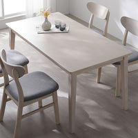 天然木ダイニングテーブル(幅150cm) 『Lyvona リヴォナ』 ホワイト