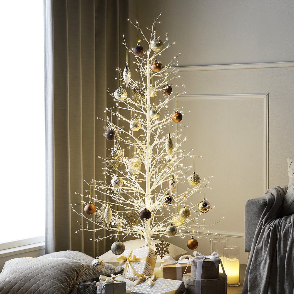 【クリスマス】 ノーブルブランチツリー+オーナメントセット 高さ約150cm ブラウン×ゴールド