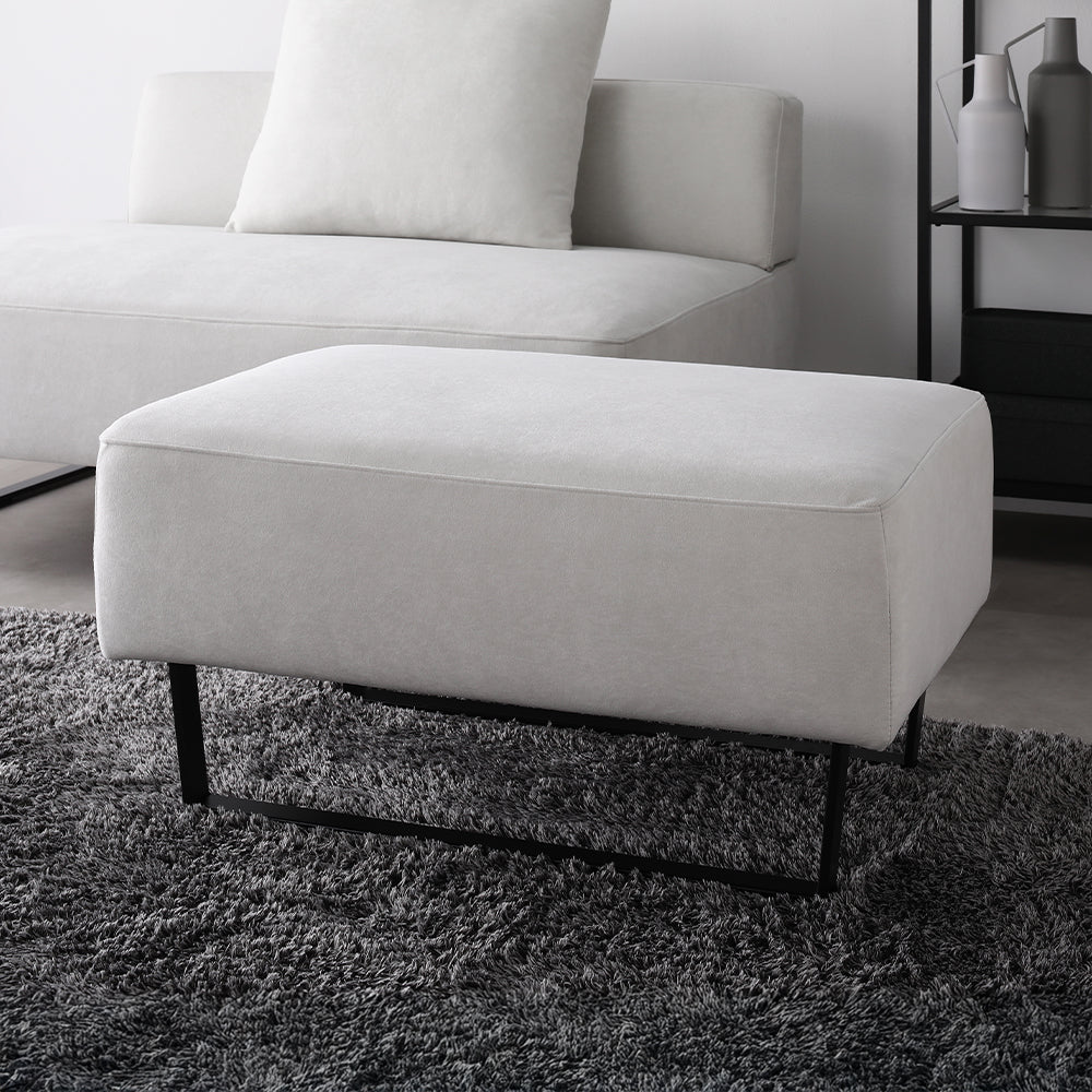 コーナーカウチソファ 『NAXAM ナザム』 オットマン単品 アッシュホワイト