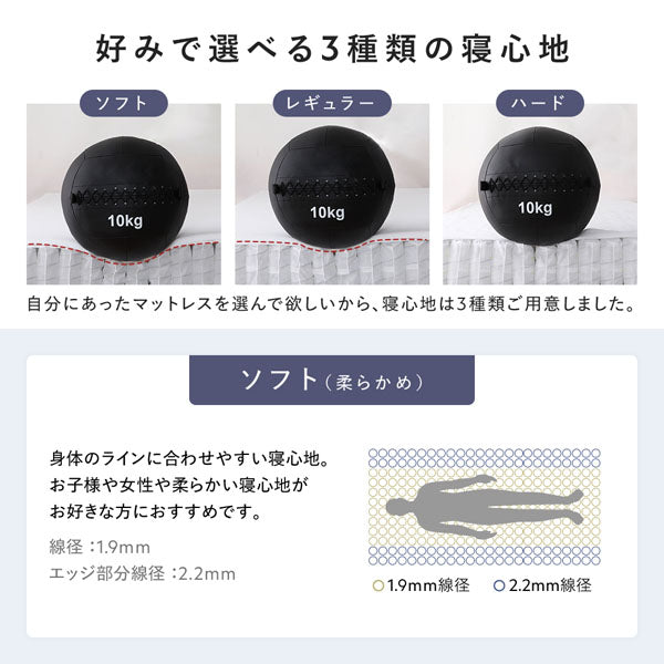 好みで選べる3種類の寝心地。ソフト