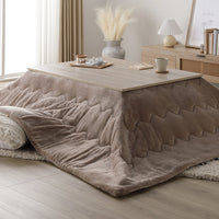 折りたたみ式 こたつ 2点セット (テーブル+掛け布団) 長方形(約105×75cm) グレージュ/ウォールナット・ベージュ