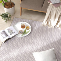 ヘリンボーン柄 い草風 ラグ 【3畳(約174×261cm)】 パープル