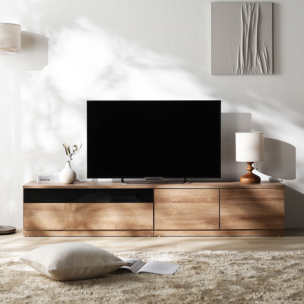組み替え自在 ワイドテレビボード 『Tivra ティヴラ』 引き出し×扉タイプ 180cm幅 ナチュラル