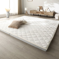 厚さが選べる 極厚 ラグ 『Nolphi ノルフィ』 185×185cm フランネル生地 アイボリー