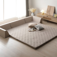 厚さが選べる 背クッション付き(U字タイプ) 極厚 ラグ 『Nolphi ノルフィ』 185×185cm ベージュ