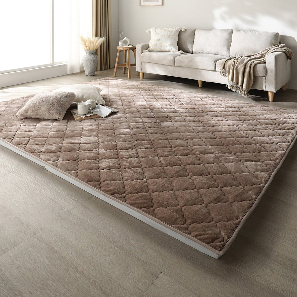 厚さが選べる 極厚 ラグ 『Nolphi ノルフィ』 185×240cm(厚み30mm) フランネル生地 モカブラウン