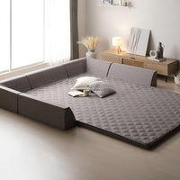 厚さが選べる 背クッション付き(U字+I字タイプ) 極厚 ラグ 『Nolphi ノルフィ』 185×240cm グレー