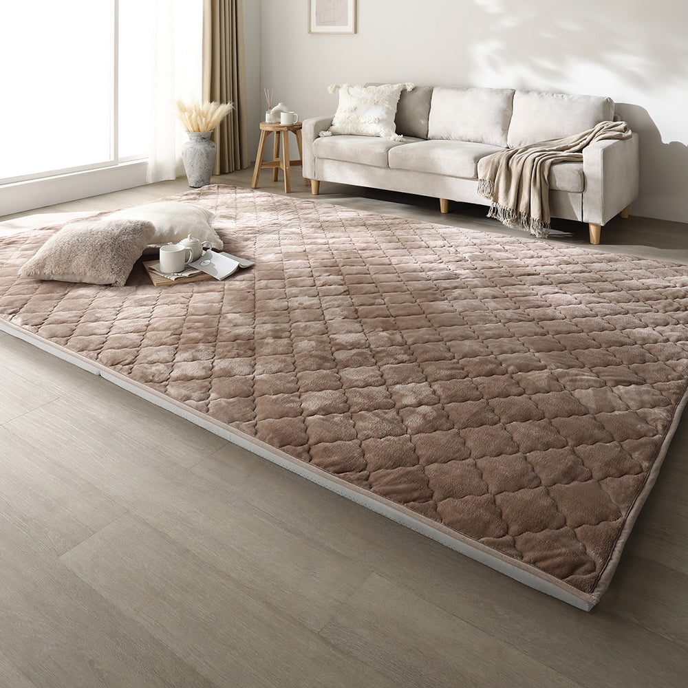 厚さが選べる 極厚 ラグ 『Nolphi ノルフィ』 185×275cm(厚み30mm) フランネル生地 モカブラウン