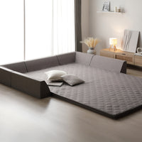 厚さが選べる 背クッション付き(U字+I字タイプ) 極厚 ラグ 『Nolphi ノルフィ』 185×275cm グレー